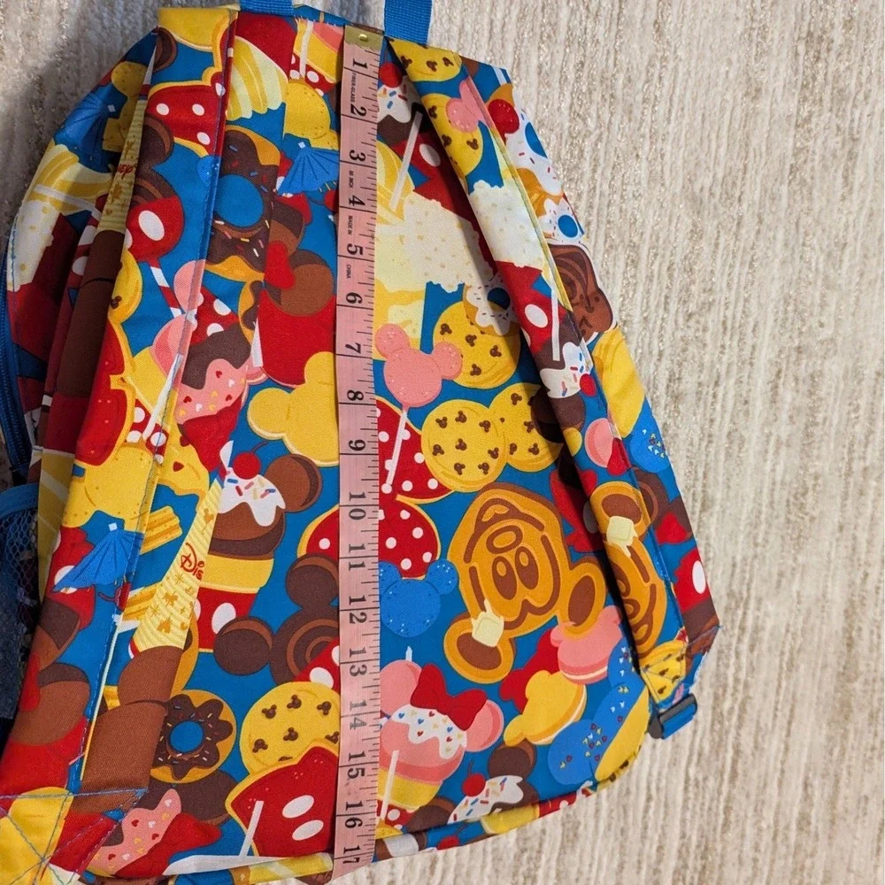 Disney Parks Snack Icon Print Backpack Unisex Blue Mickey‎ Waffles Dole Whip